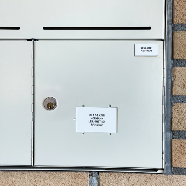 Postkasseskilt system, hvit - Bilde 2