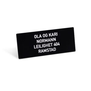 Postkasseskilt lite, svart
