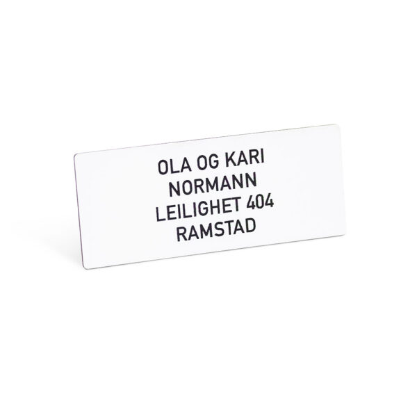 Postkasseskilt lite, hvit