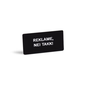 Nei til reklame skilt 49x29, Svart