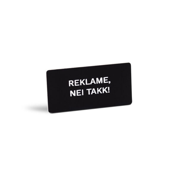 Nei til reklame skilt 49x29, Svart