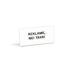 Nei til reklame skilt 49x29, Hvit