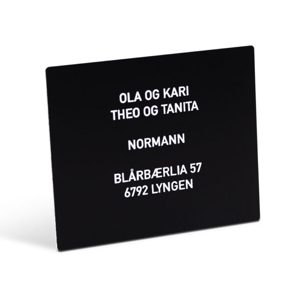 Postkasseskilt XL, svart