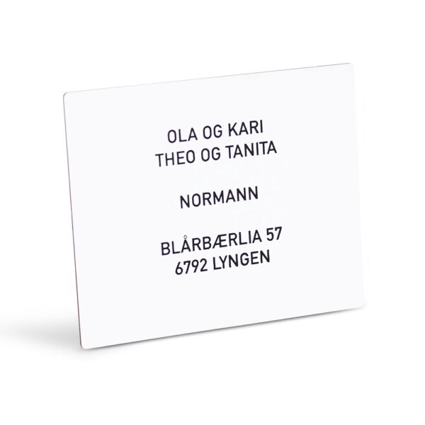 Postkasseskilt XL, hvit