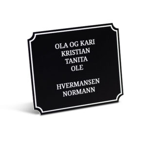 Postkasseskilt klassisk, svart