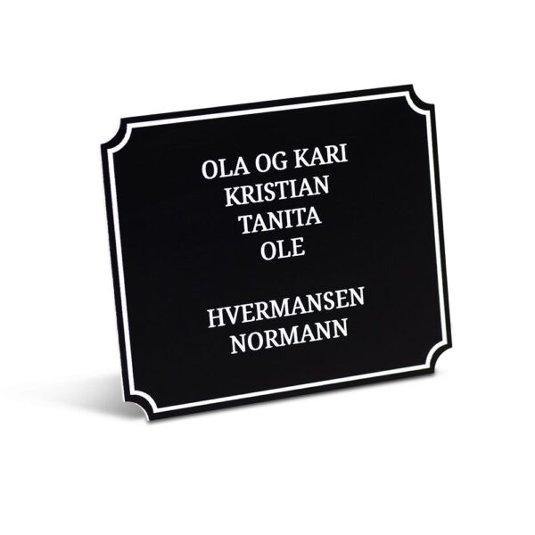 Postkasseskilt klassisk, svart