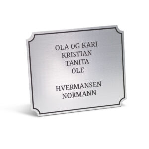Postkasseskilt klassisk, sølv