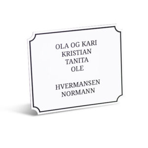 Postkasseskilt klassisk, Hvit