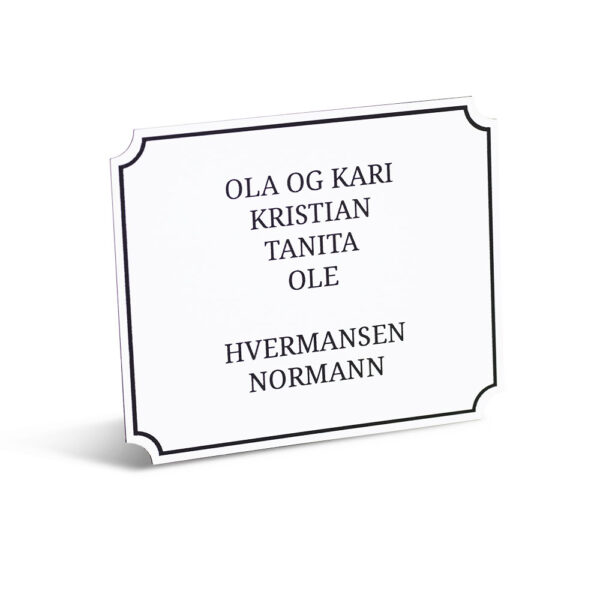 Postkasseskilt klassisk, Hvit