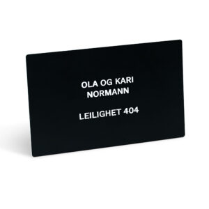 Postkasseskilt system, svart