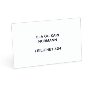 Postkasseskilt system, hvit
