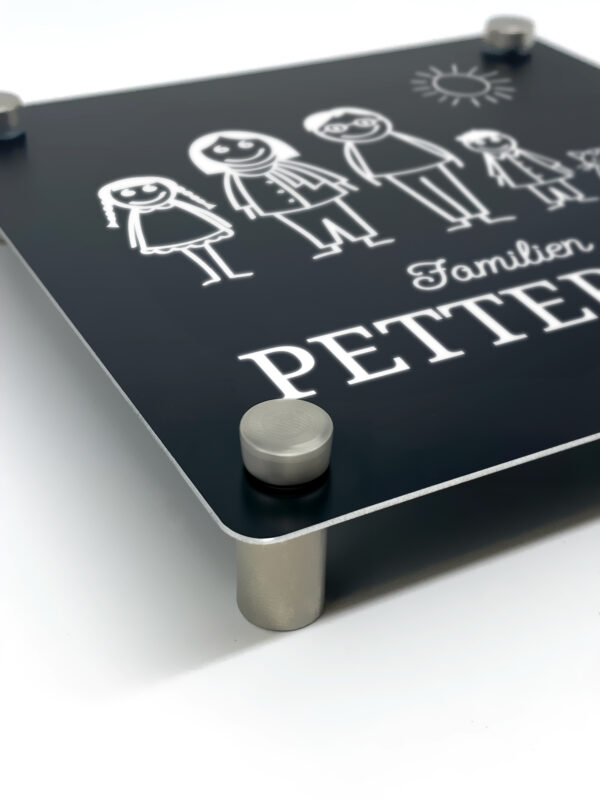 Dørskilt Familie aluminium - Bilde 4