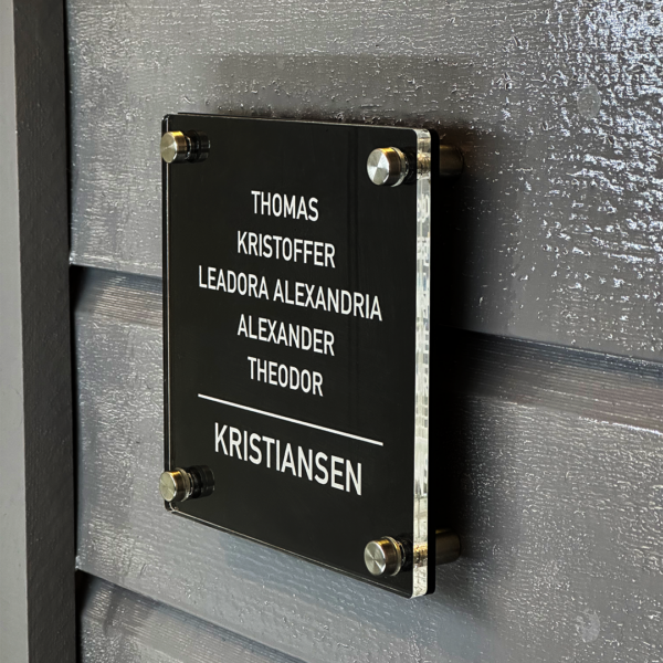 Dørskilt Elegant Bakplate, svart - Bilde 2