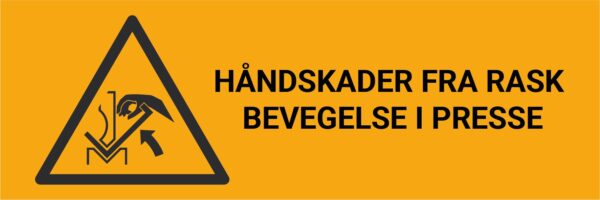 Håndskader fra rask bevegelse i presse – ISO 7010 - Bilde 2