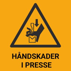 Håndskader i presse – ISO 7010