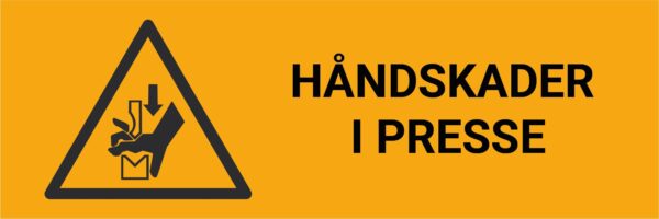 Håndskader i presse – ISO 7010 - Bilde 2