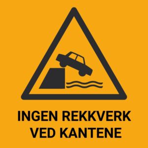 Ingen rekkverk ved kantene – ISO 7010