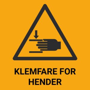 Klemfare for hender – ISO 7010