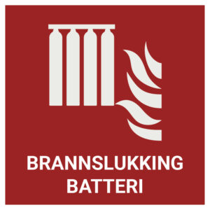 Brannslukking batteri – ISO 7010