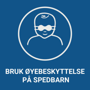 Bruk øyebeskyttelse på spedbarn – ISO 7010