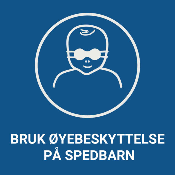 Bruk øyebeskyttelse på spedbarn – ISO 7010