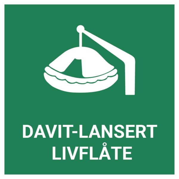 Davit-lansert livflåte – ISO 7010