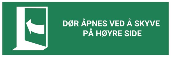 Dør åpnes ved å skyve på høyre side – ISO 7010 - Bilde 2
