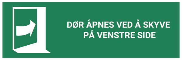 Dør åpnes ved å skyve på venstre side – ISO 7010 - Bilde 2