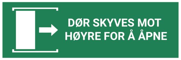Dør skyves mot høyre for å åpne – ISO 7010 - Bilde 2