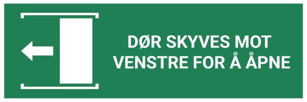 Dør skyves mot venstre for å åpne – ISO 7010 - Bilde 2