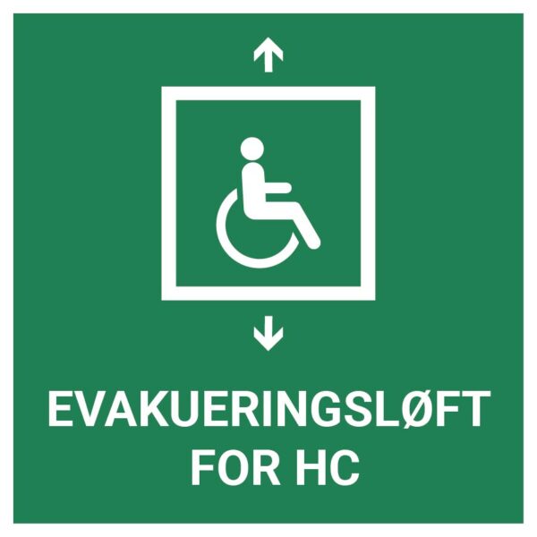 Evakueringsløft for HC – ISO 7010