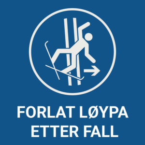 Forlat løypa etter fall – ISO 7010