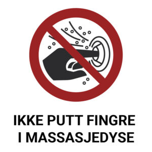 Ikke putt fingre i massasjedyse – ISO 7010