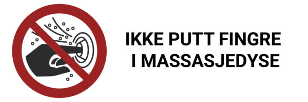 Ikke putt fingre i massasjedyse – ISO 7010 - Bilde 2