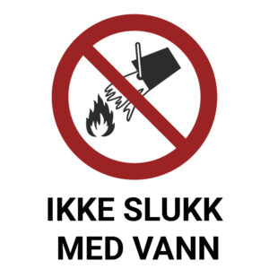 Ikke slukk med vann – ISO 7010