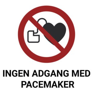 Ingen adgang med pacemaker – ISO 7010