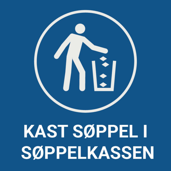 Kast søppel i søppelkassen – ISO 7010
