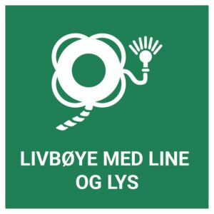 Livbøye med line og lys – ISO 7010