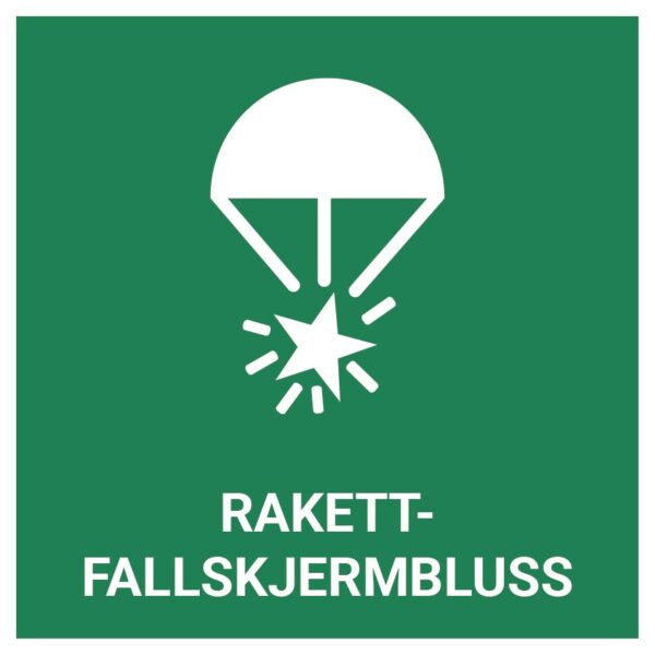 Rakett-fallskjermbluss – ISO 7010