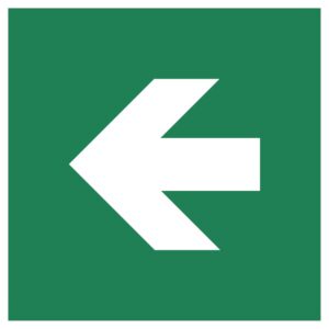 Retningspil 90 grader venstre – ISO 7010
