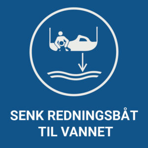 Senk redningsbåt til vannet – ISO 7010