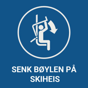 Senk sikkerhetsbøylen på skiheis – ISO 7010
