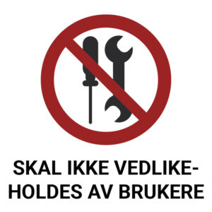 Skal ikke vedlikeholdes av brukere – ISO 7010