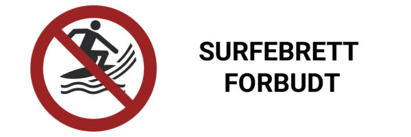 Surfebrett forbudt – ISO 7010 - Bilde 2