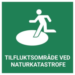 Tilfluktsområde ved naturkatastrofe – ISO 7010
