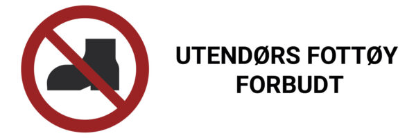 Utendørs fottøy forbudt – ISO 7010 - Bilde 2
