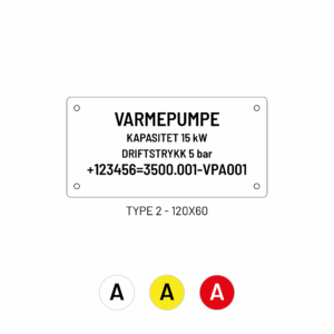 Gravert TFM-skilt 120x60 mm