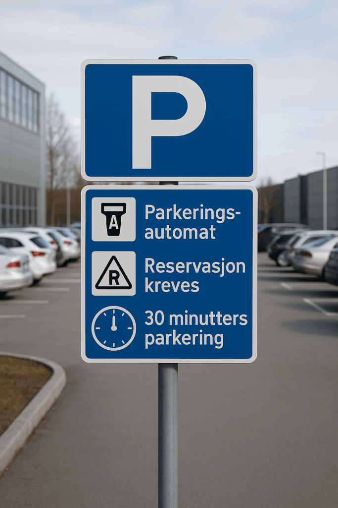parkeringsskilt med universell utforming